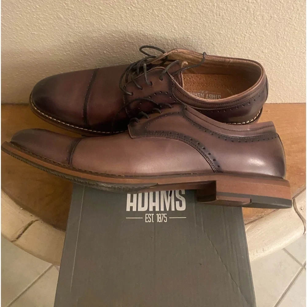 NIB Stacy Adams Flemming Grey Leather Men's Dress Oxford Shoes
